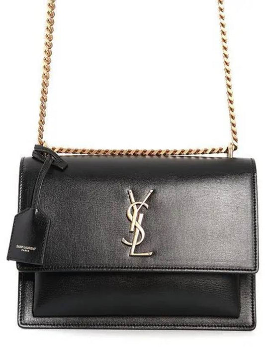 Monogram Smooth Leather Sunset Medium Cross Bag Black - SAINT LAURENT - BALAAN 2