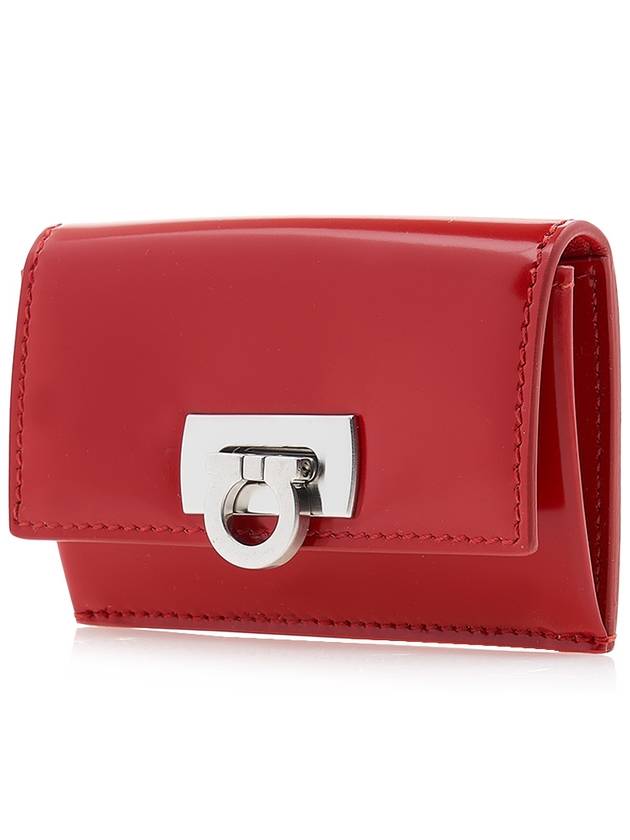 Ferragamo Women's Gancini Card Wallet 22 0435 FLAME RED 0760664 - SALVATORE FERRAGAMO - BALAAN 2