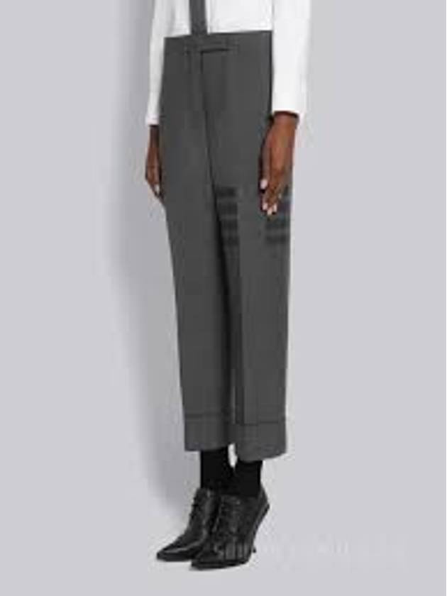 4 Bar Classic Backstrap Wool Straight Pants Dark Grey - THOM BROWNE - BALAAN 2