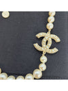 Necklace Metal Glass Pearls Resin & Gold Pearly White Crystal - CHANEL - BALAAN 7