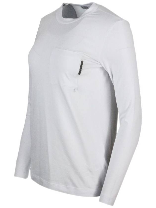 Pocket Long Sleeve T-Shirt White - BRUNELLO CUCINELLI - BALAAN 3