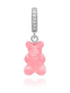 NOSTALGIA BEAR BUBBLEGUM PAVE CONNECTOR SILVER WOMEN S CHARM - CRYSTAL HAZE - BALAAN 1