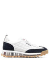 Tech Runner Quilted Low Top Sneakers White Navy - THOM BROWNE - BALAAN 3