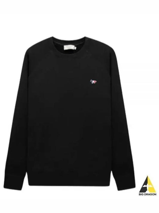 Tricolor Fox Patch Sweatshirt Black - MAISON KITSUNE - BALAAN 2