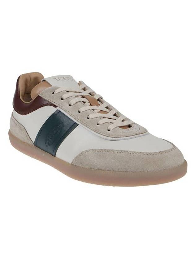 Tricolor Embossed Logo Low-Top Sneakers Brown Beige - TOD'S - BALAAN 4