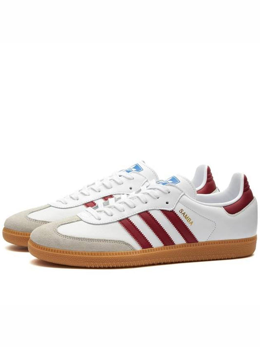 Samba OG Leather Low Top Sneakers Cloud White - ADIDAS - BALAAN 1