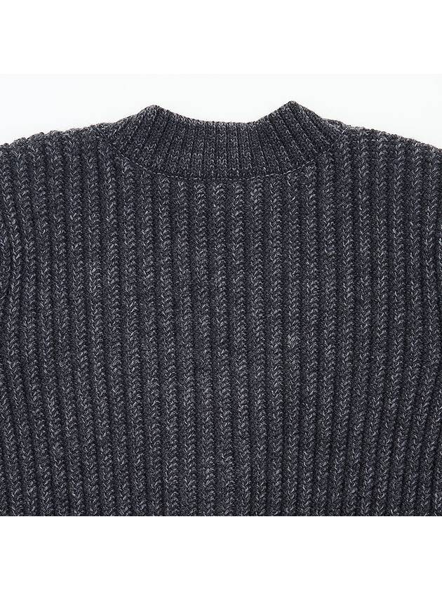 V-neck wool crop cardigan gray - AMI - BALAAN.