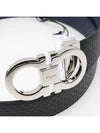 Double Gancini Reversible Leather Belt Black Fiore Blue - SALVATORE FERRAGAMO - BALAAN 2