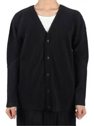 Men s Homme Pliss Pleated Cardigan Black JL441 15 1120371 - ISSEY MIYAKE - BALAAN 1