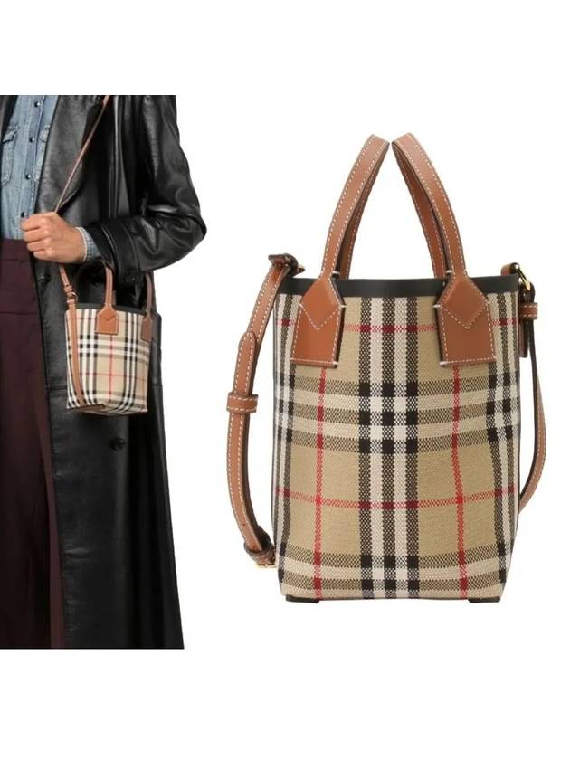 Mini London Tote Bag Archive Beige - BURBERRY - BALAAN 2