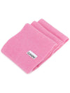 Logo Patch Wool Blend Muffler Pink - GANNI - BALAAN 3