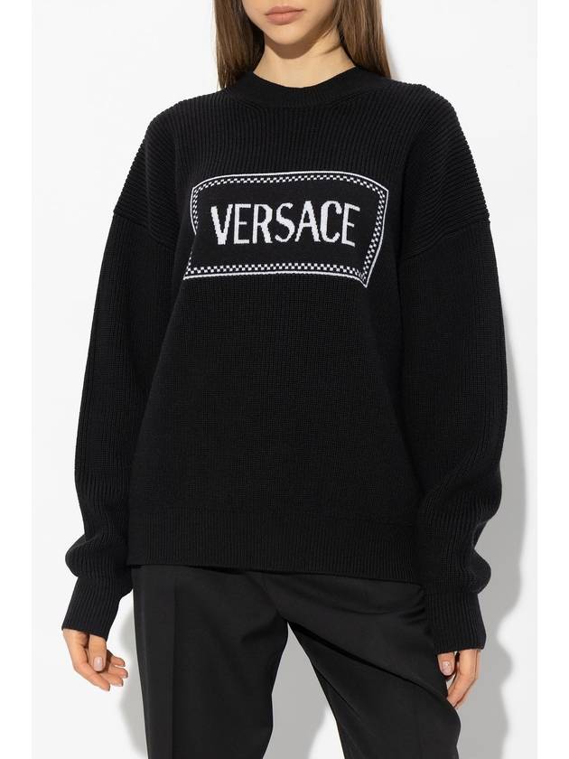 knit sweater 10113621A07842 2B020 BLACK - VERSACE - BALAAN 4