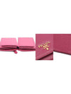 Women s Prada 1MH132 Pink Saffiano Gold Metal Lettering Logo Long Wallet gt Gangbuk used luxury goods - PRADA - BALAAN 11