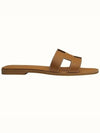 Oran Calfskin Slippers Gold Piqures Ecrues - HERMES - BALAAN 2