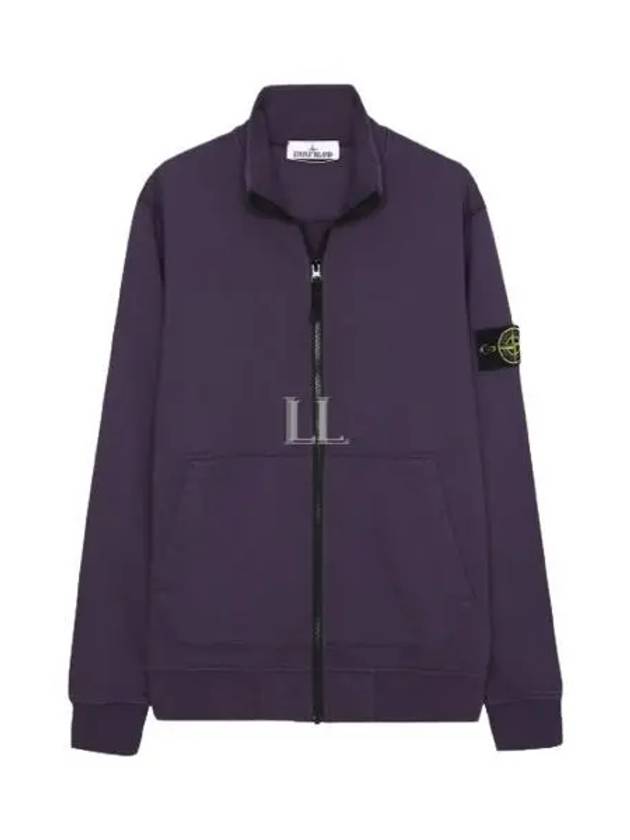 Wappen Patch Cotton Fleece Zip-up Jacket Navy - STONE ISLAND - BALAAN 2