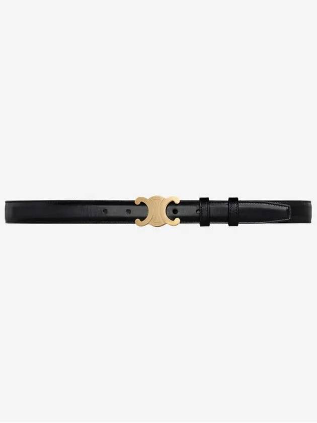 Triomphe Taurillon Medium Leather Belt Black - CELINE - BALAAN 4