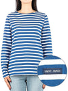 Women's Meridame II Striped Long Sleeve T-Shirt White Blue - SAINT JAMES - BALAAN 2