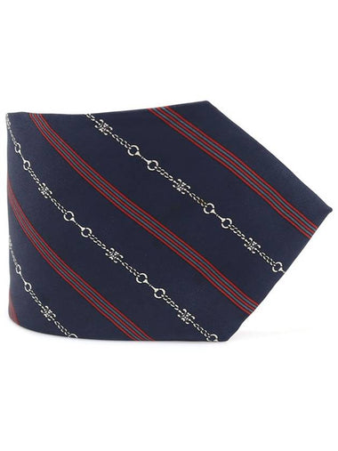 100 silk navy red striped pattern tie - CELINE - BALAAN 1