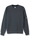 Men's Lens Wappen Diagonal Sweatshirt Grey - CP COMPANY - BALAAN 2