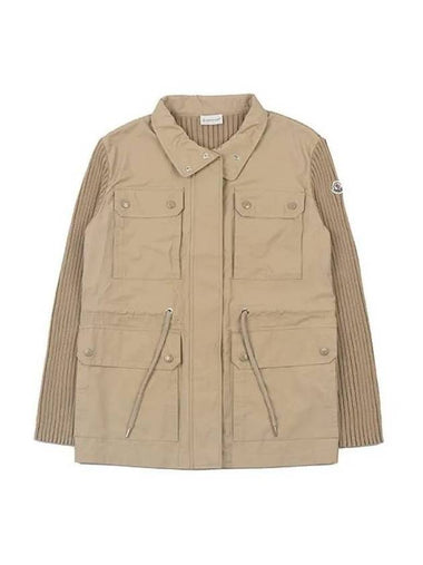 Patch Pocket Cotton Cardigan Light Beige - MONCLER - BALAAN 1