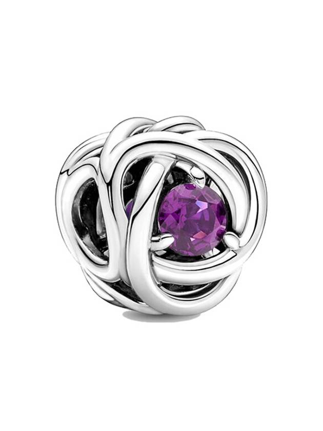 February Birthstone Eternity Circle Charm Silver Purple - PANDORA - BALAAN.