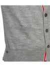 Men's Jersey Stitch V-Neck Cardigan Light Grey - THOM BROWNE - BALAAN 11