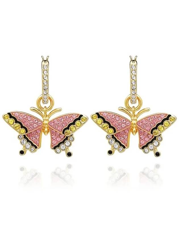 Idyllia Butterfly Drop Earrings Pink Gold - SWAROVSKI - BALAAN 4