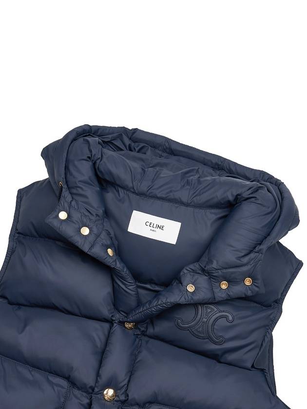 Triomphe Patch Hooded Down Vest Light Navy - CELINE - BALAAN 9