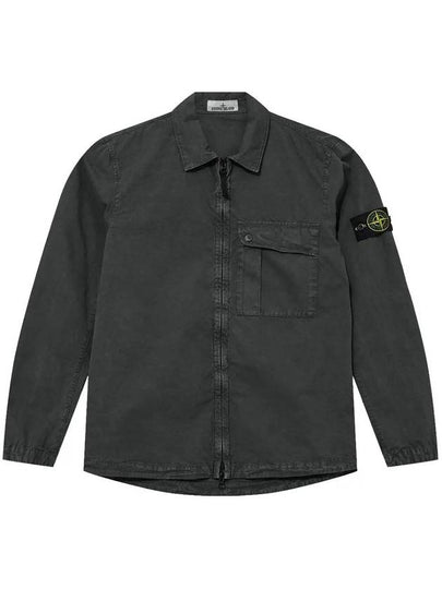 Old Treatment Garment Dyed Overshirt Jacket Charcoal - STONE ISLAND - BALAAN 2