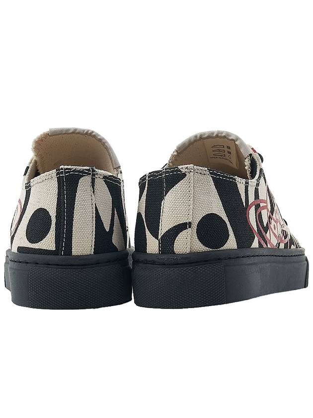 ORB Print Canvas Low Top Sneakers Black Beige - VIVIENNE WESTWOOD - BALAAN 5