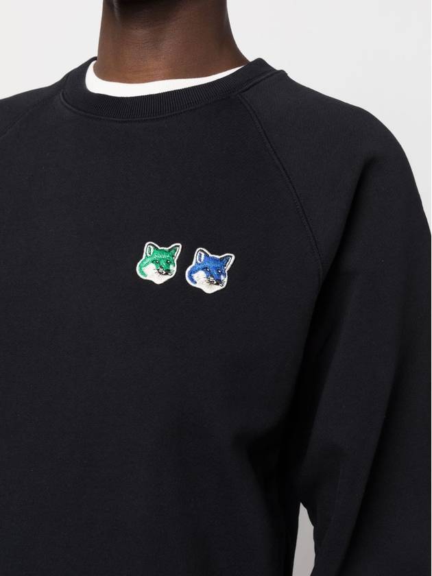 Double Head Fox Patch Sweatshirt Black - MAISON KITSUNE - BALAAN 3