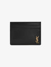 Tiny Monogram Shiny Leather Card Case Black - SAINT LAURENT - BALAAN 4