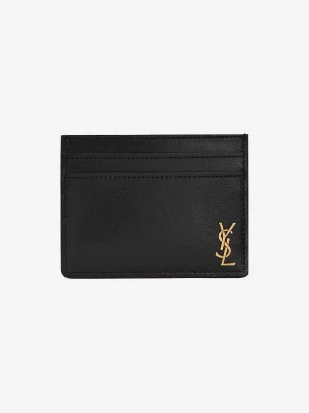 Tiny Monogram Shiny Leather Card Case Black - SAINT LAURENT - BALAAN 4