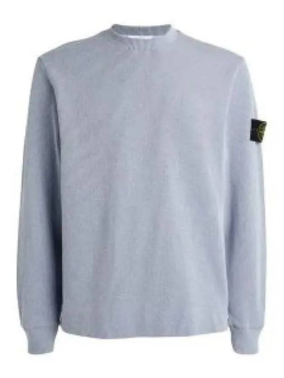 Compass Badge Crew Neck Ribbed Cotton Knit Top Sky Blue - STONE ISLAND - BALAAN 2