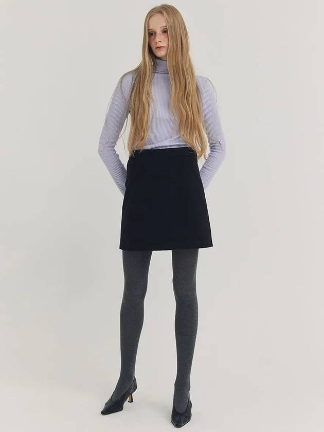 Tencel Wool Mini A-Line Skirt Black - LESEIZIEME - BALAAN 4