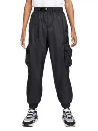 Tech Embroidered Logo Cargo Track Pants Black - NIKE - BALAAN 2