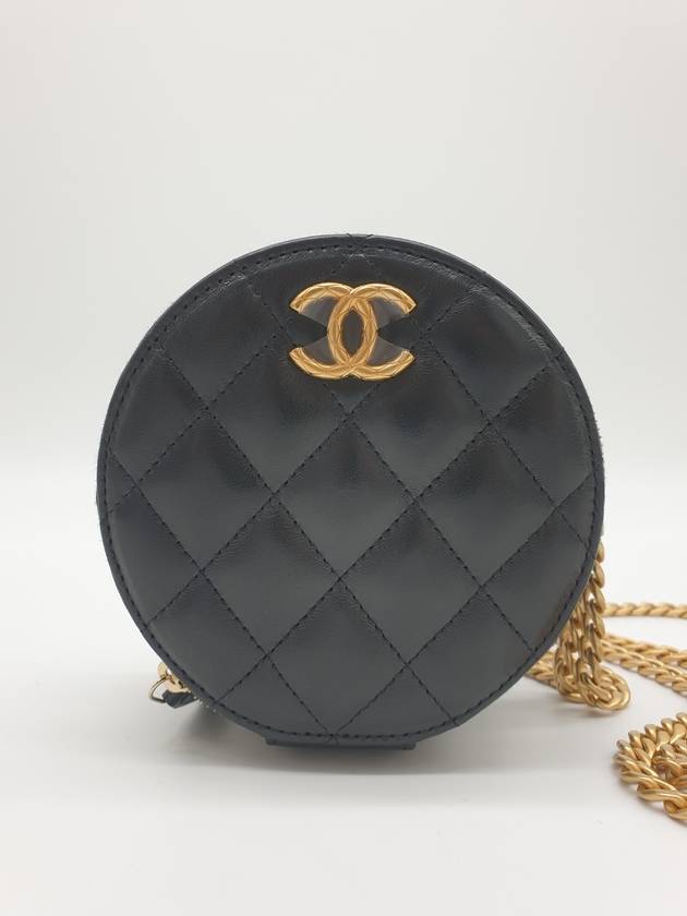 Quilted ball chain mini lambskin cross bag black - CHANEL - BALAAN 3