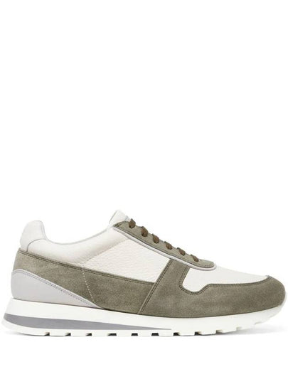 Suede Leather Low Top Sneakers Olive - BRUNELLO CUCINELLI - BALAAN 2