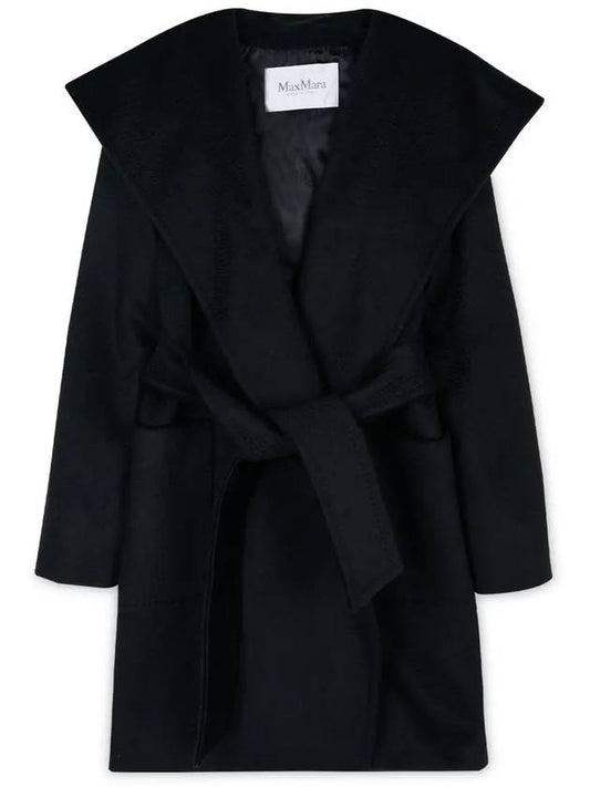 Rialto Collar Robe Single Coat Black - MAX MARA - BALAAN 2