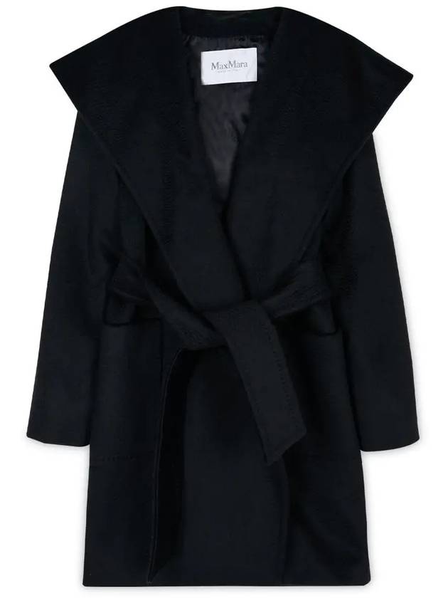 Rialto Collar Robe Single Coat Black - MAX MARA - BALAAN 4