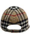 Check Cotton Ball Cap Beige - BURBERRY - BALAAN 5