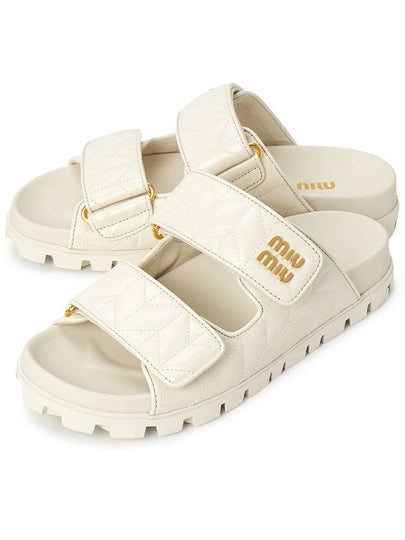 Matelasse Nappa Leather Slippers White - MIU MIU - BALAAN 2