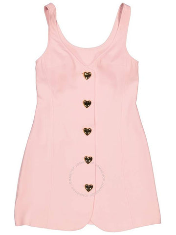 Moschino Pink Heart Buttons Mini Dress, Brand Size 42 (US Size 8) - MOSCHINO - BALAAN 1