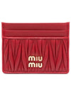 Materasse Nappa Leather Card Wallet Red - MIU MIU - BALAAN 5