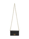 V logo signature grainy calfskin chain shoulder bag black - VALENTINO - BALAAN 4