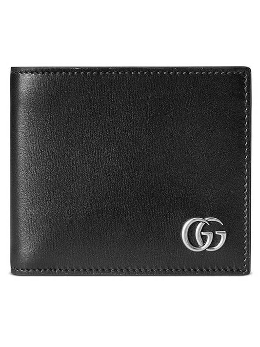 GG Marmont Leather Half Wallet Black - GUCCI - BALAAN 1