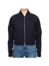 Zip-Up Bomber Jacket Navy - AMI - BALAAN 1