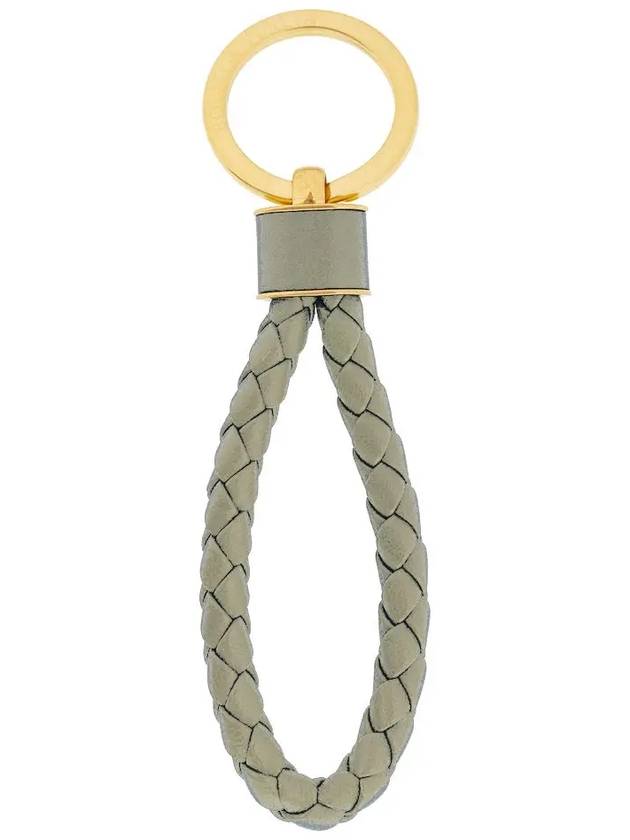 Intreccio Lambskin Key Holder Light Khaki - BOTTEGA VENETA - BALAAN.