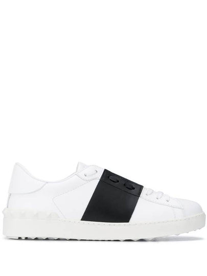 Open Calfskin Low Top Sneakers White Black - VALENTINO - BALAAN 2