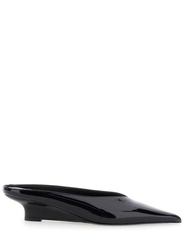 'Sharp' Black Wedge Mules In Patent Leather Woman - TOTEME - BALAAN 1